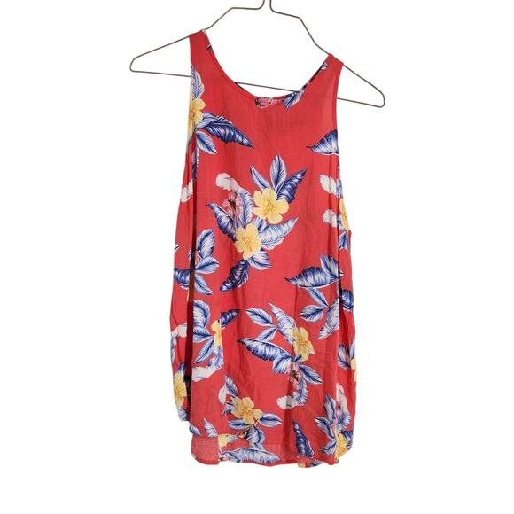 Old Navy Pink Tropical Floral Tank Top - Women's Medium - Picture 1 of 4